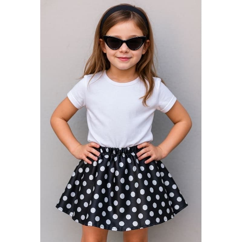 Saia anos 50, 60 saia bolinha poá retrô vintage infantil festa