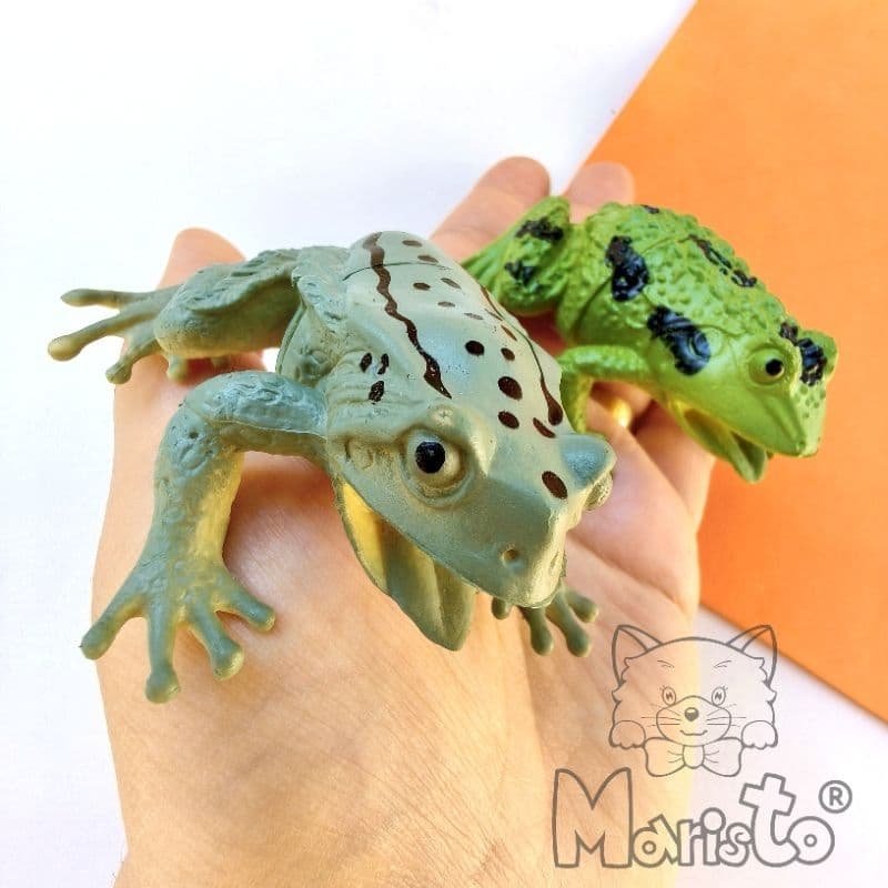 Kit 2 Sapos Mini Brinquedos Emborrachados com Apito