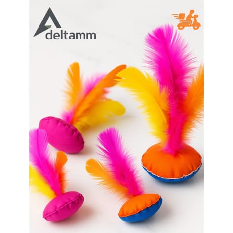 KIT 20 PetecaS Cores Sortidas Brinquedo Infantil Brinde Lembrancinha Diversão ao Ar Livre 4 penas