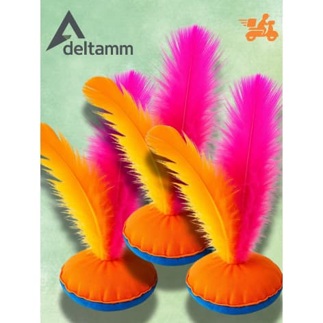 KIT 30 Petecas Cores Sortidas Brinquedo Infantil Brinde Lembrancinha Diversão ao Ar Livre 4 penas