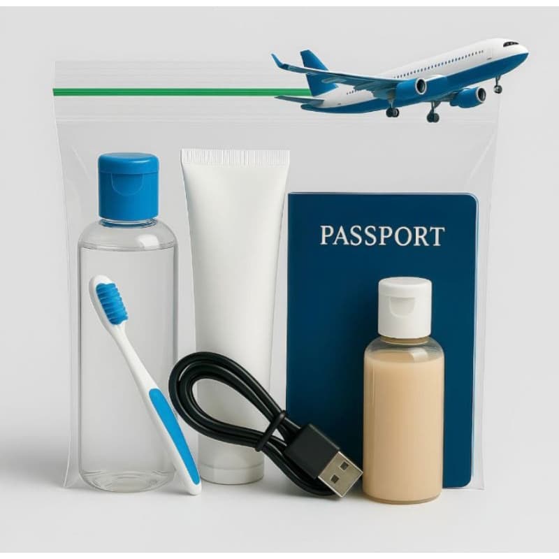 Kit viagem ✈️ Saco Zip Lock 20x20 com 50 Unidades VIAGENS INTERNACIONAIS