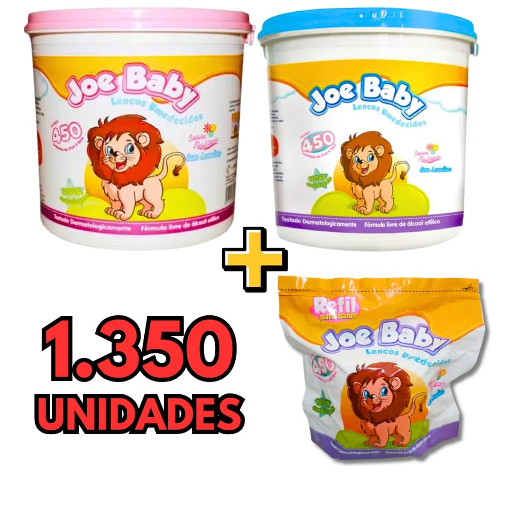 1350 Unidades Lenços Umedecidos Lencinho Toalhas Umedecidas 2 Baldes Com Refill