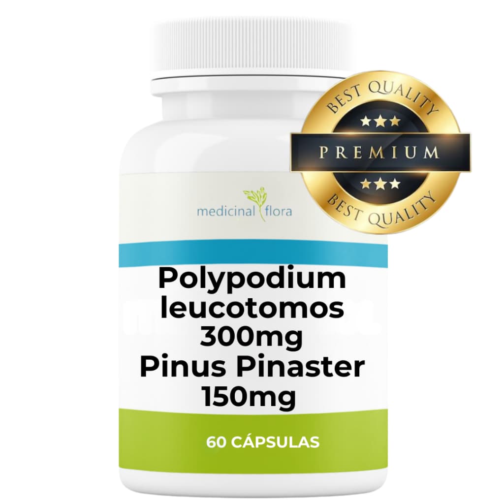 Polypodium Leucotomos 300mg + Pinus Pinaster 150mg - 60 Cápsulas