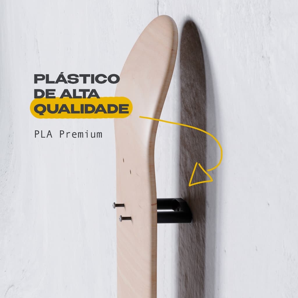Suporte Invisível de Parede para Shape/Deck de Skate - Várias Cores - 2 unidades