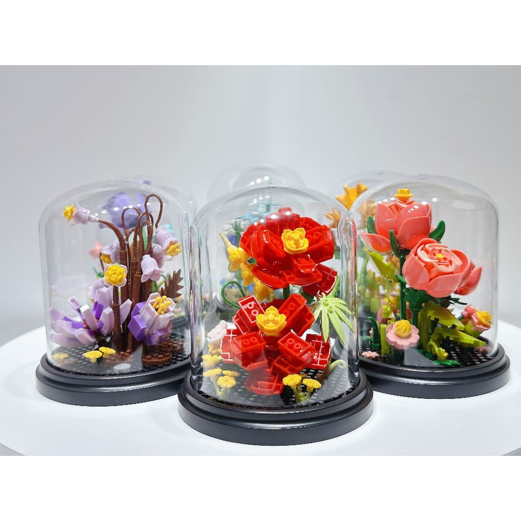 Flor de Blocos para Montar - Kit DIY para Casal, Presente Perfeito para o Dia dos Namorados