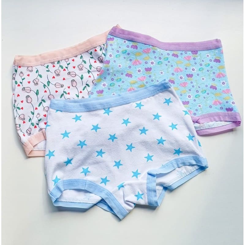 Kit 03 Calcinhas box Shortinho Infantil menina Estampada