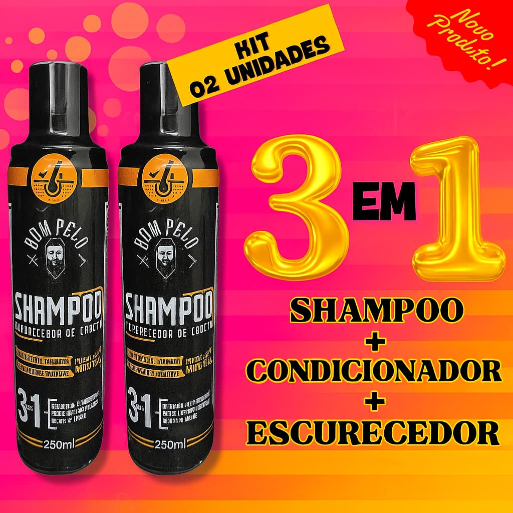 Shampoo Escurecedor Dom Pelo 250ml Reduz Fios Brancos - Dom Pelo Original - Envio Imediato