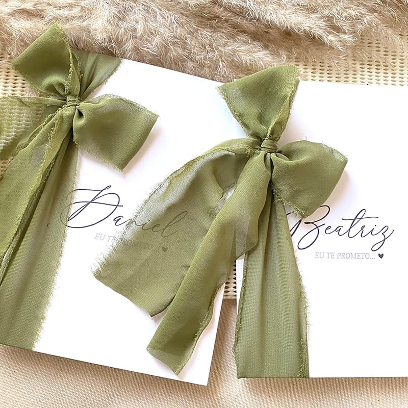 Par de Caderno de Votos Casamento com Fita Rústica