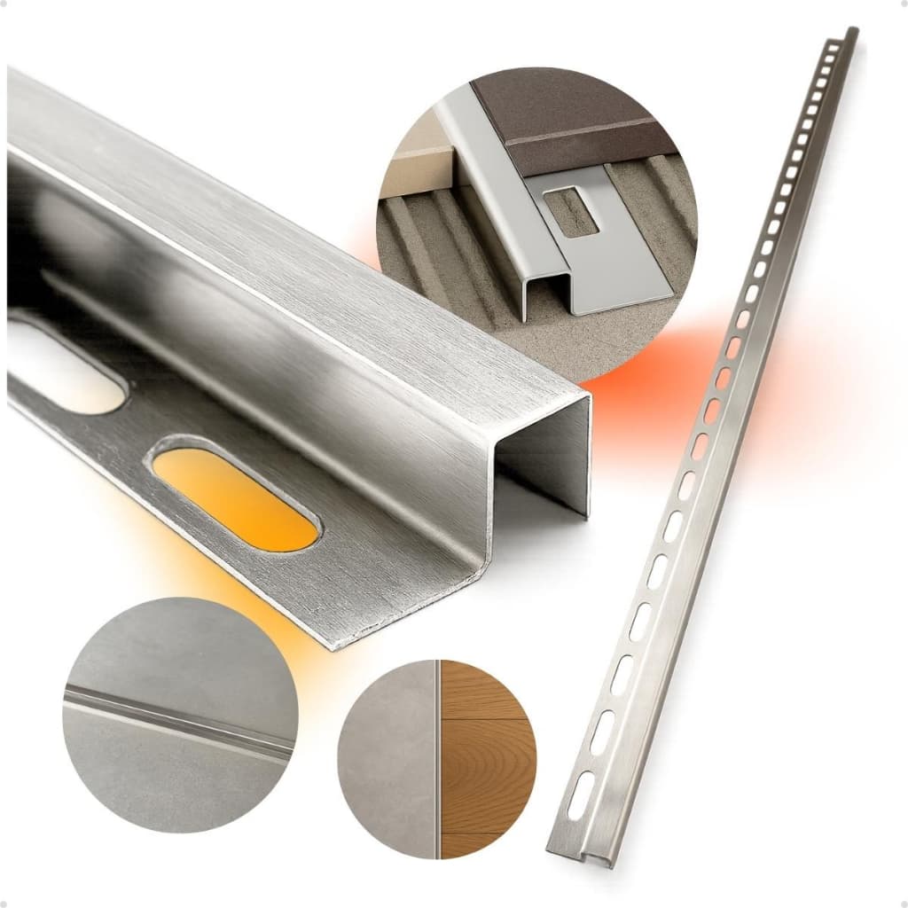 Perfil P Filete Soleira para Piso e Parede em Inox 304 Escovado 1m