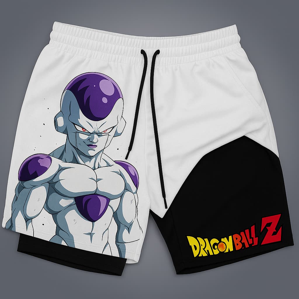 Short Masculino Compressão 2 em 1 Anime Dragon ball Academia treino
