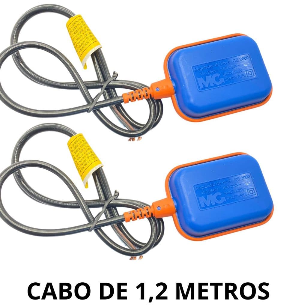 Kit 2 Chave Boia Elétrica Automática Bomba Caixa Água 1,2m