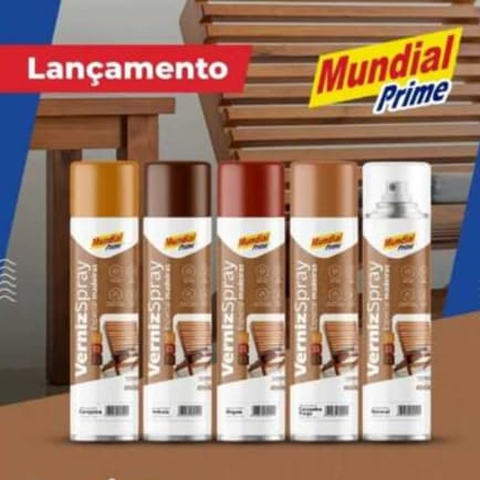 Verniz Spray Especial para Madeiras 400ml - Cores - Mundial Prime