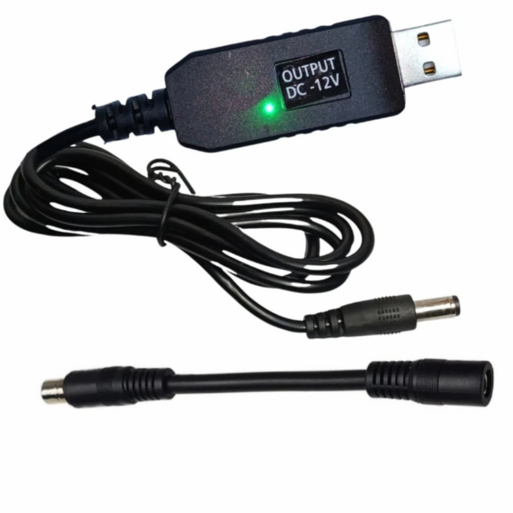 Kit Cabo Usb Conversor De Tensão 5v Para 12v C/ Inversor de Polaridade