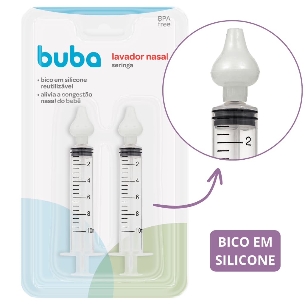 Seringa Para Lavagem Nasal Infantil E Higienização 2 Unidades Buba