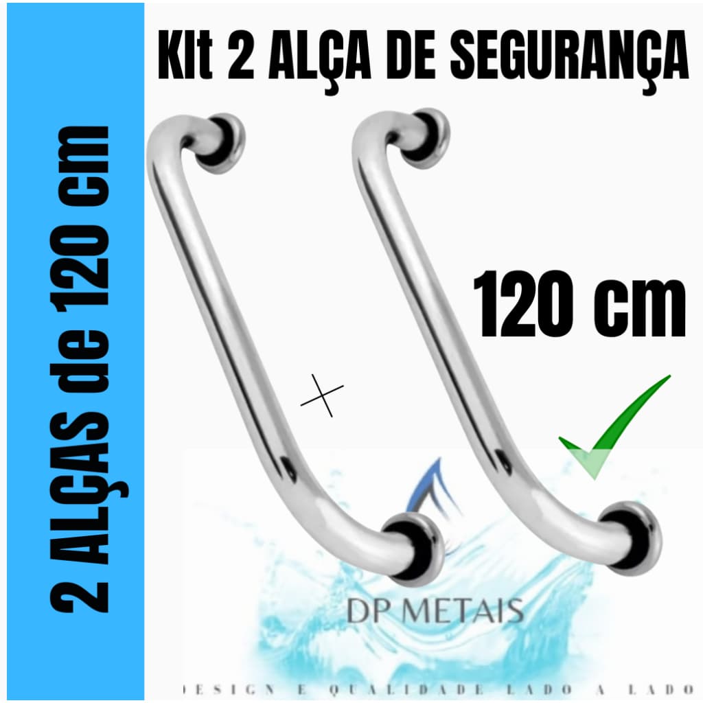 kit 2 Barra de Segurança Alça de apoio 120 cm Para idoso