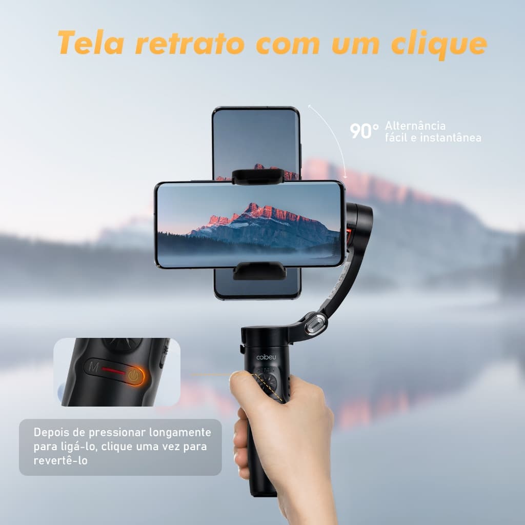COIBEU Estabilizador De Vídeo Portátil Gimbal Dobrável De 3 Eixos VlogSelfie Stic Yuntai