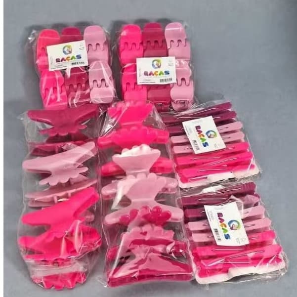 kit 60 Acessórios De Piranhas Bico De Pato Priscilha Salão Tridente Prendedor De Cabelos