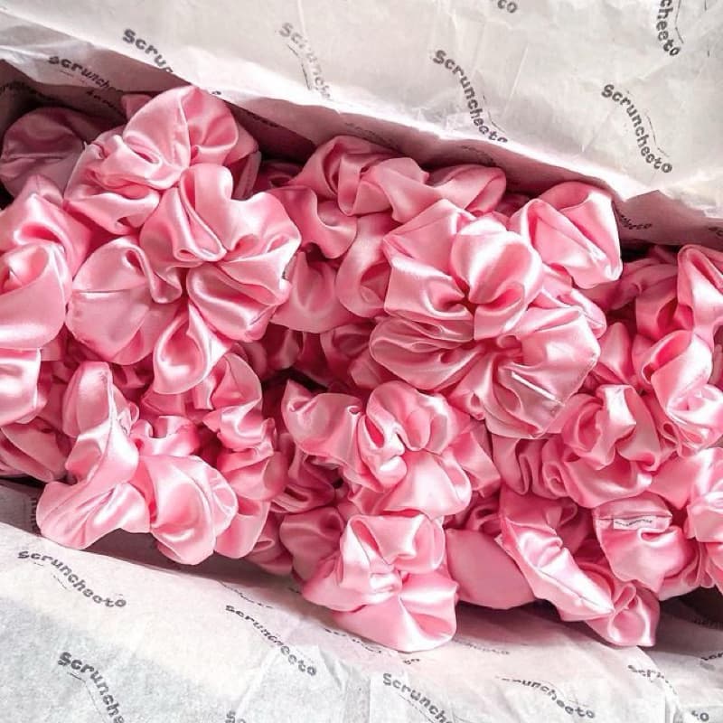 Kit 15 Xuxinhas de Cetim/ Scrunchies Prendedor de Cabelo Kit 5,10,15,20, Rosa bebê, Pink, Mimo Lembracinha Scrunchie