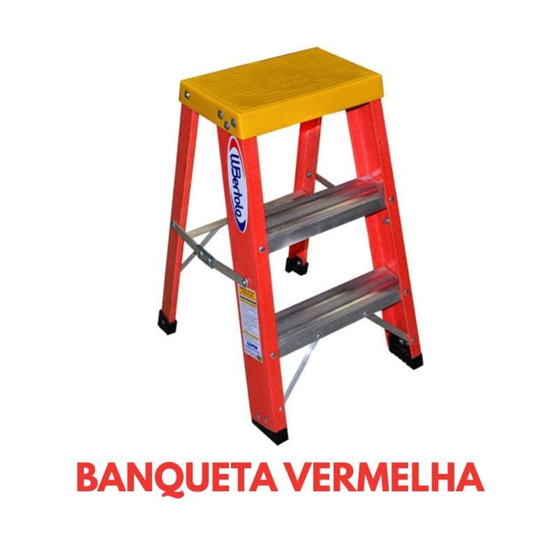 Escada Plataforma Profissional 03 Degraus - 60Cm Banqueta WBERTOLO