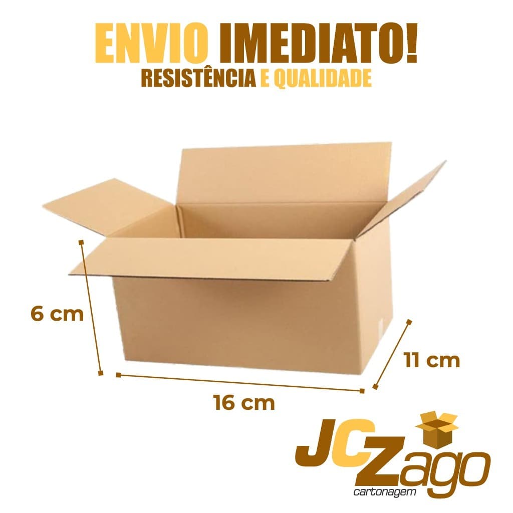 Kit 50 Caixas de Papelão 16 x 11 x 6 cm E-commerce Correios Sedex Pac Transportadoras
