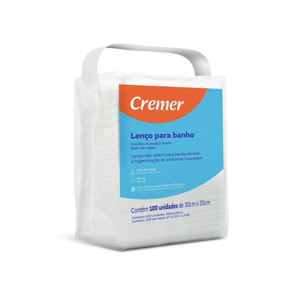 Lenço para Banho e Higiene pct c/100 - Cremer - ENVIO EXPRESS