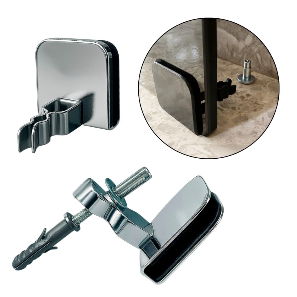 Prendedor Trava Porta De Vidro Fixador De Pressão Cromado