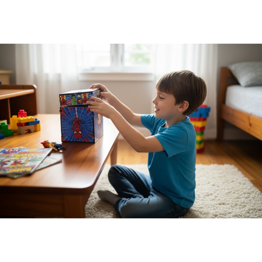 Urna Cofre Infantil Com Fecho Para Cadeado Decoração Heróis