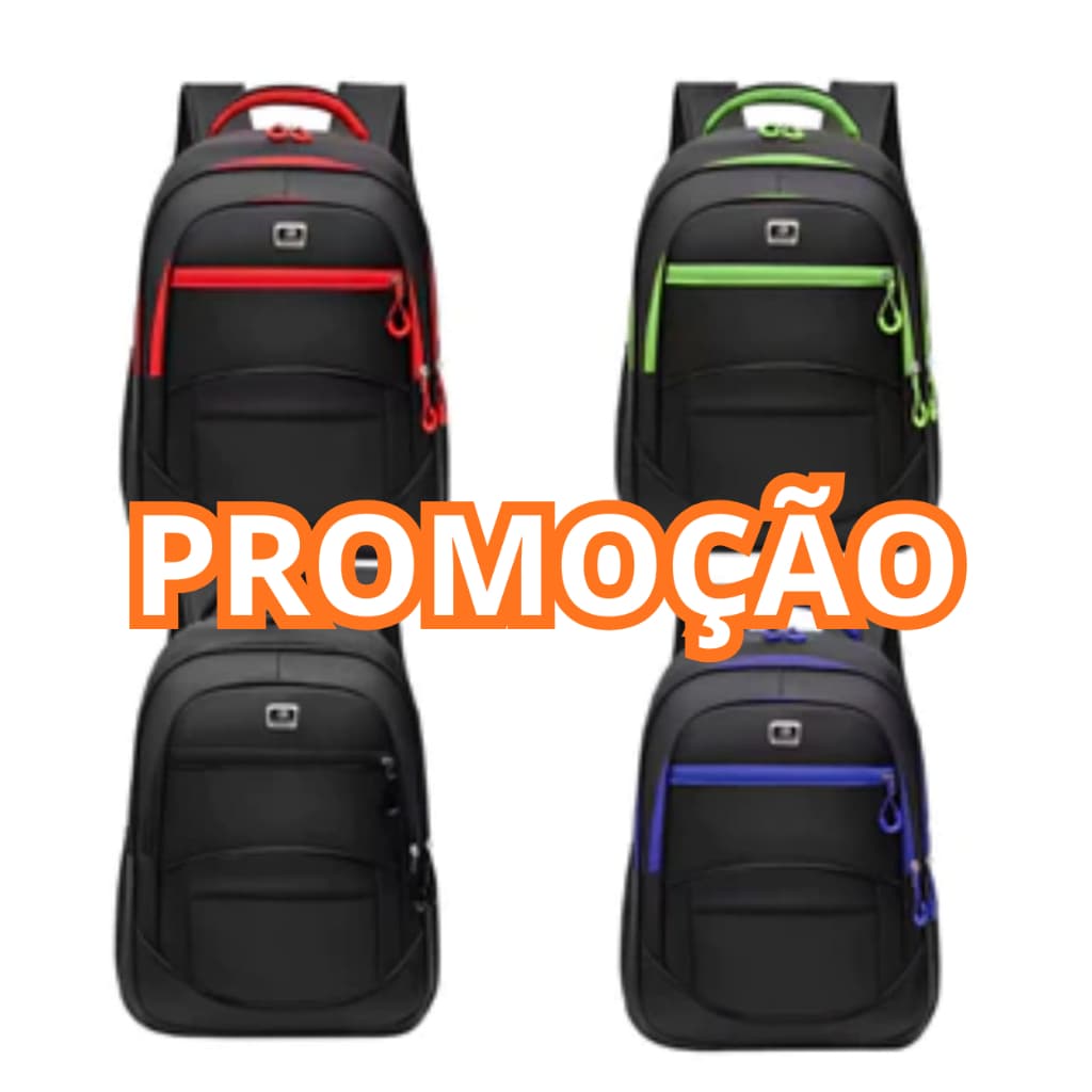 Mochila Reforçada Bolso Para Notebook Impermeável Zíper Colorido Material Premium