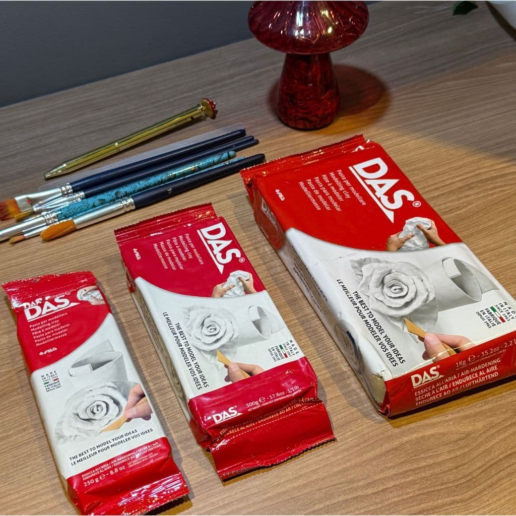 Massa de Modelar DAS Branca Cerâmica Fria Escultura e Artesanato Sem Forno 1kg 500g 250g Branco