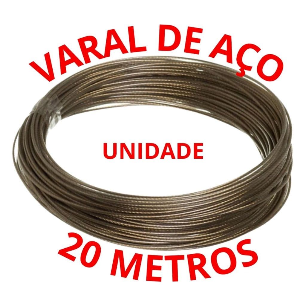 Varal de Aço Com 20m Resistente Revestido Unidade ATACADO