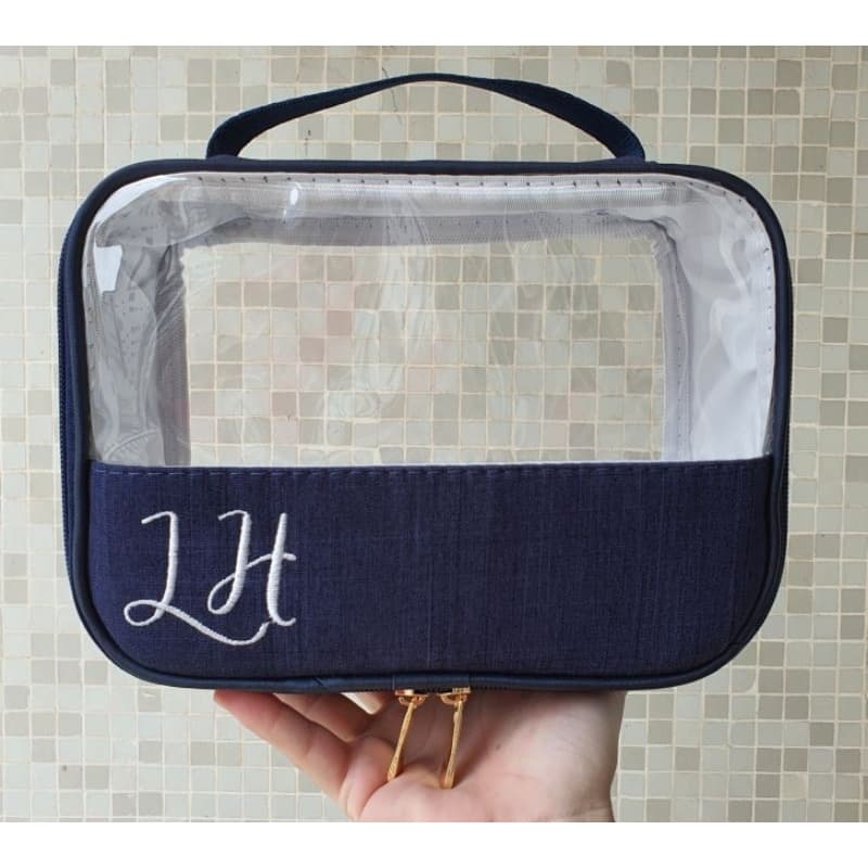 Necessaire transparente personalizada, organizador de mala e bolsa