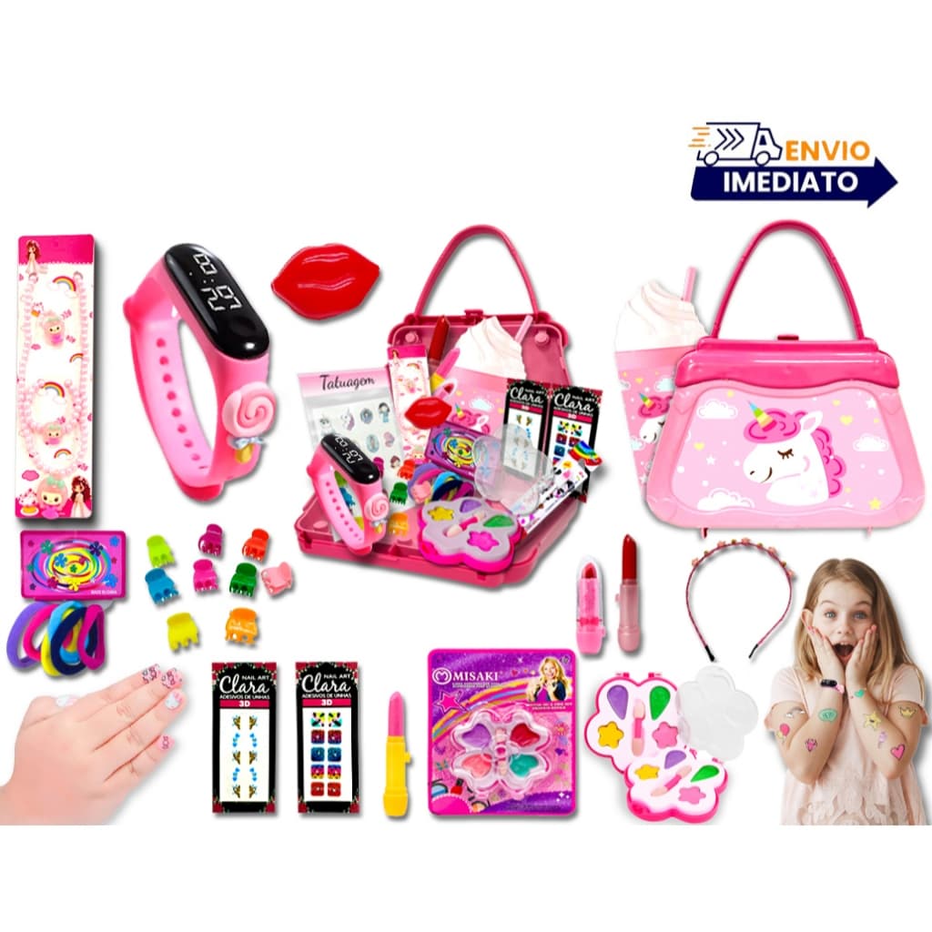 kit Infantil Criança De Maquiagem Com Maletinha Make Linda Completa increvel