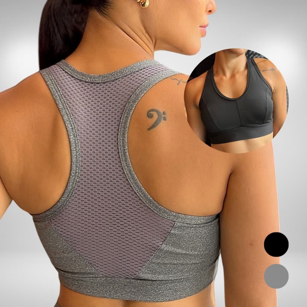 Top Nadador com Bojo Academia Fitness Bojo Removível Alta Compressão Treino Corrida Crossfit Cropped