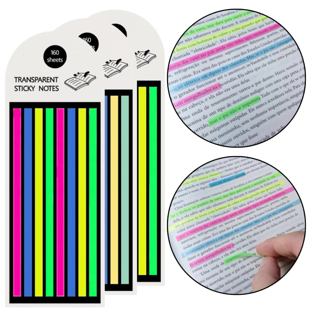 160 Folhas Notas Adesivas Marcador De Página Livro Papelaria Escritório Stick Notes Flags Bookmark