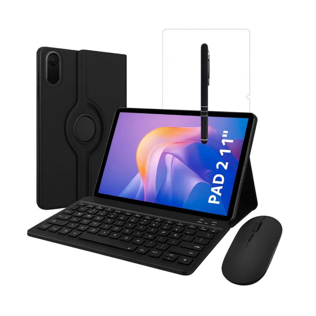 Kit Completo Capa Giratória Teclado Mouse Película Caneta Para Xiaomi Redmi Pad 2 11 Polegadas