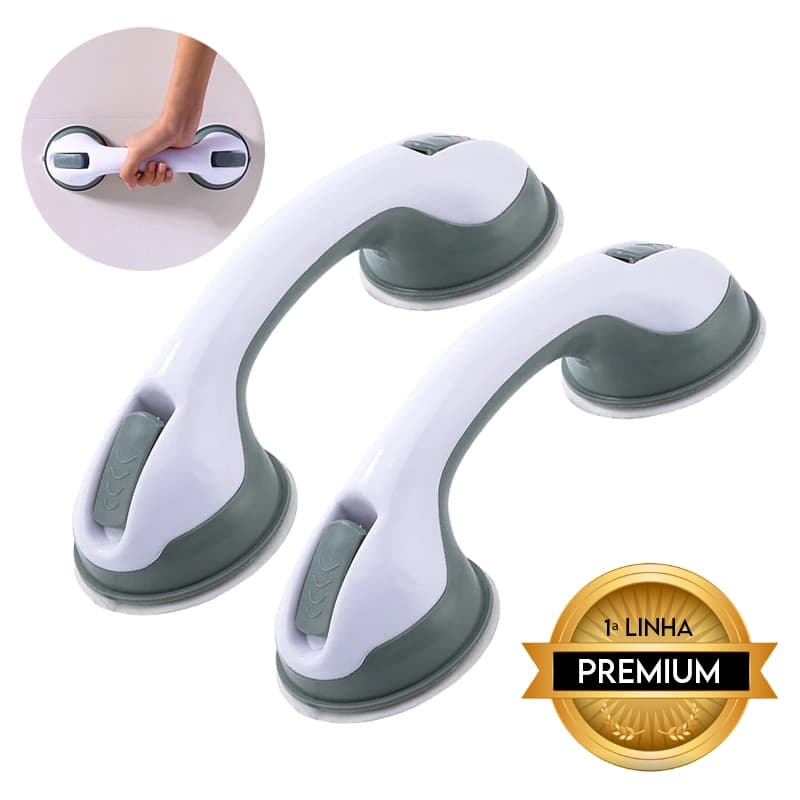 Kit 2 Suporte de Apoio Com Ventosa Barra Portátil Para Idosos Deficientes Banheiro