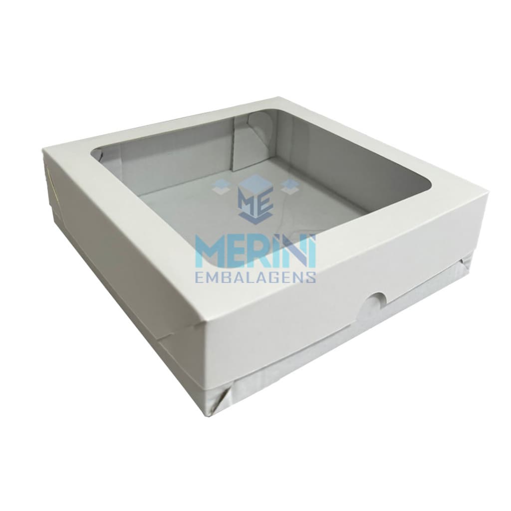Caixa Transporte 25 Doces Com Visor 17,5x17,5x5 Cm (10 Unidades)