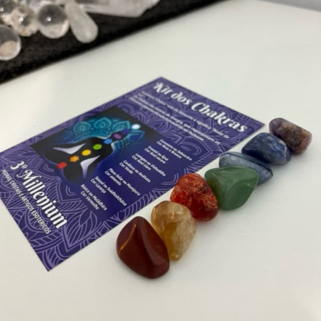 Kit dos 7 Chakras rolado Pedras naturais Brasileiras roladas