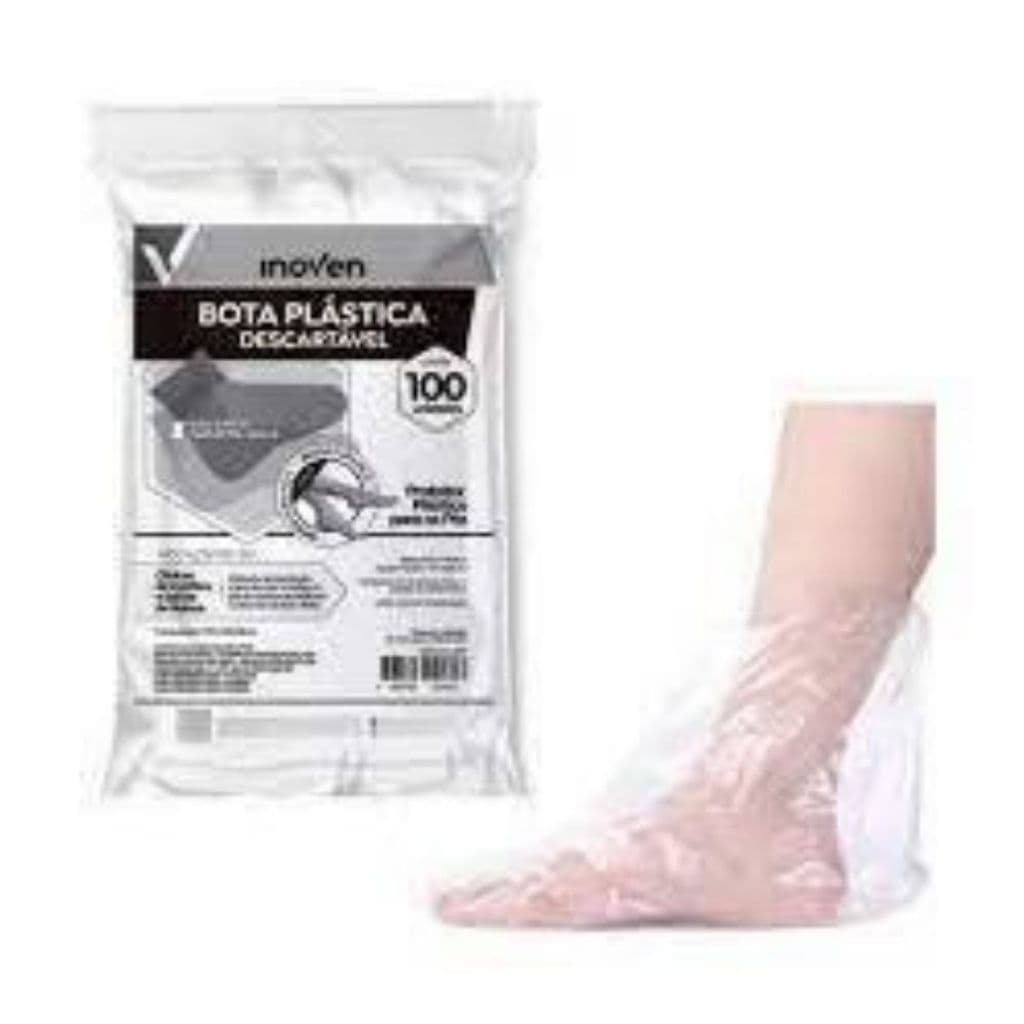 Bota Plástica Descartável Pro pé - Pacote com 100 Unidades