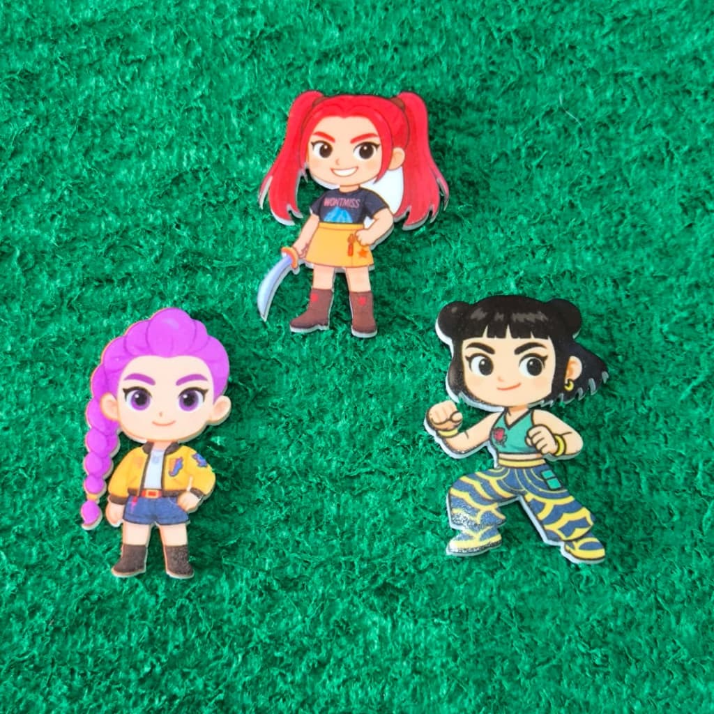 Aplique em Acrílico Guerrei do K- P Meninas (10 Unidades) 3,5cm