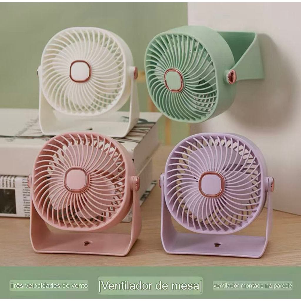 Mini Ventilador De Mesa USB C  Forte Silencioso Portátil Verão Pode ser pendurado na parede