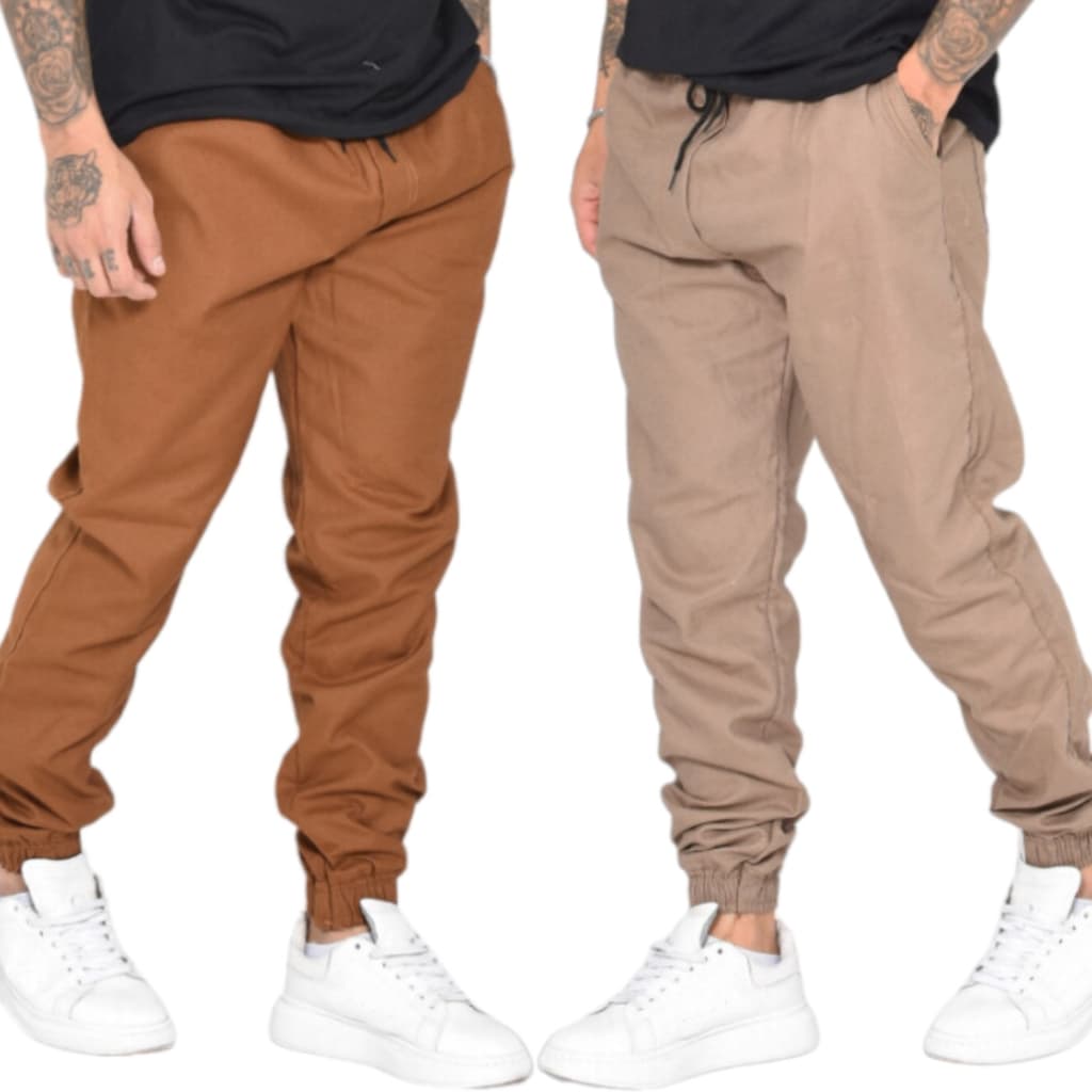 Kit 2 Calças Jogger Masculina Estilo Street Casual Premium Ideal para Trabalho e Lazer