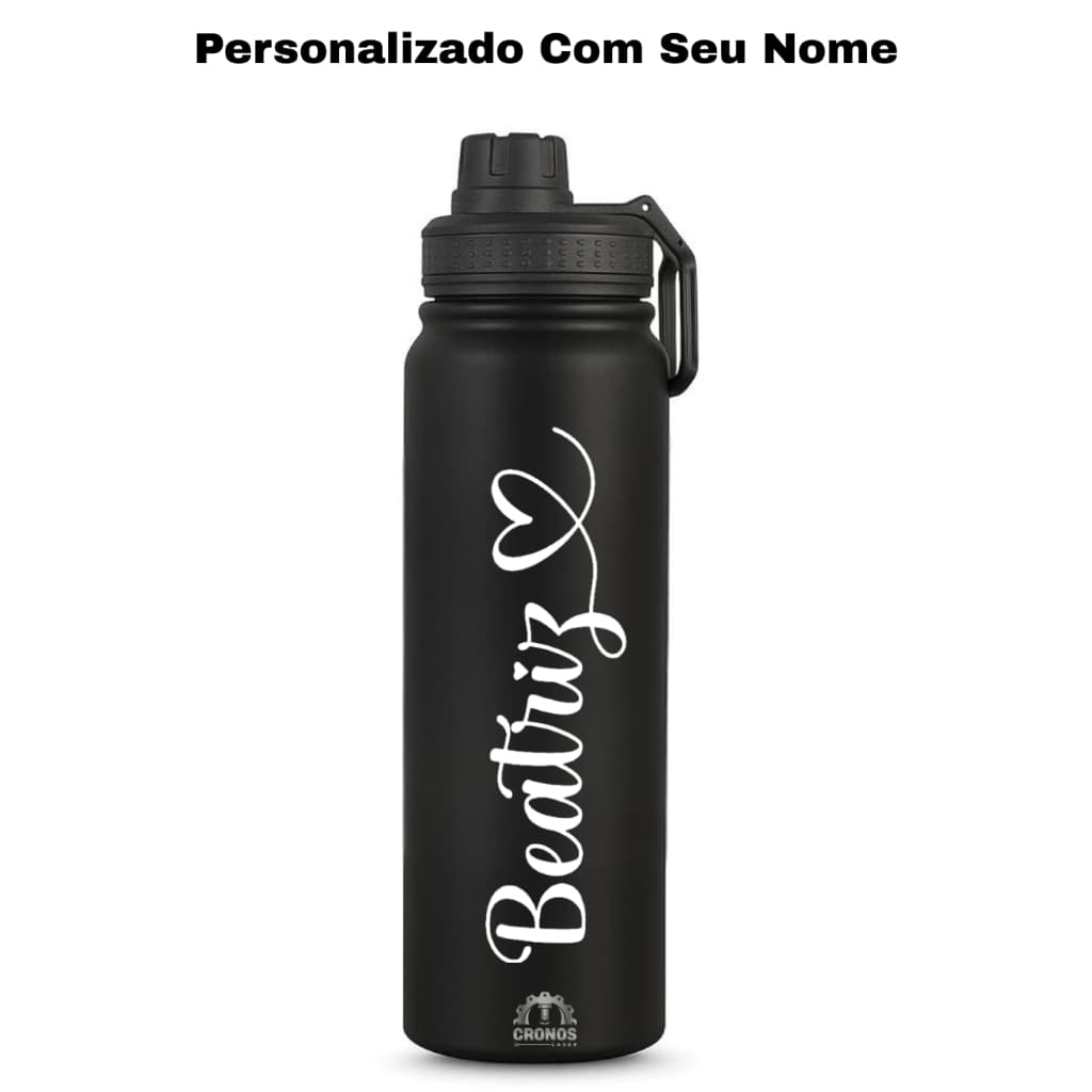Garrafa Térmica Inox Personalizada 800mL | Premium com Gravação a Laser –Ideal Para Água Café Academia Trabalho Viagens