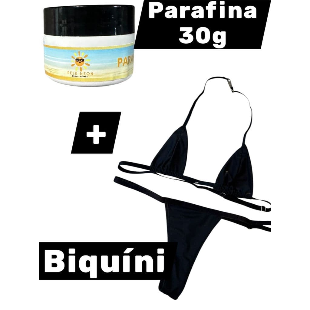 1 biquini de fita com regulagem + 1parafina ativadora de bronze de 30 g