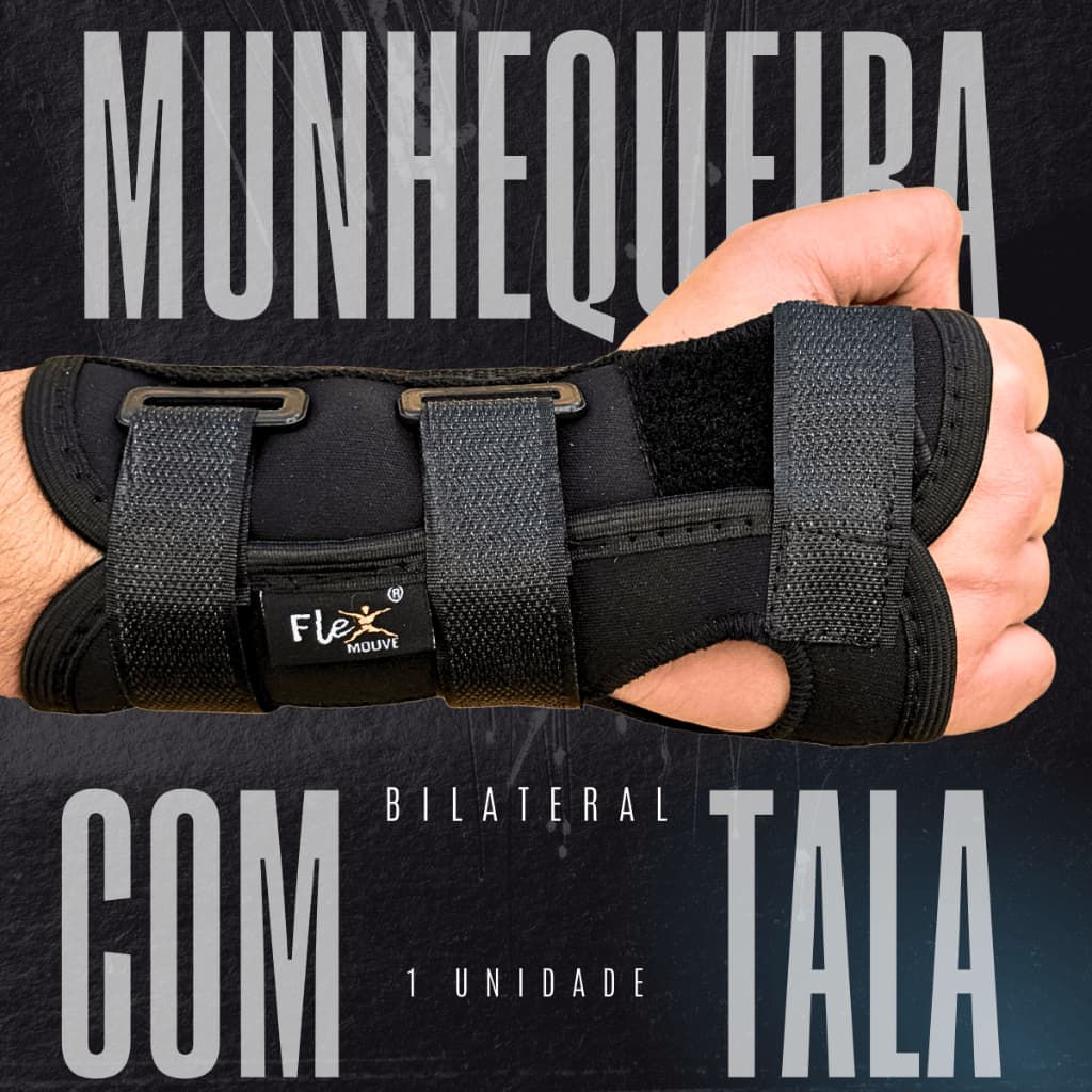 Munhequeira Órtese Com Tala Bilateral Media ou Curta Imobilizadora Punho Tendinite Estabilizadora