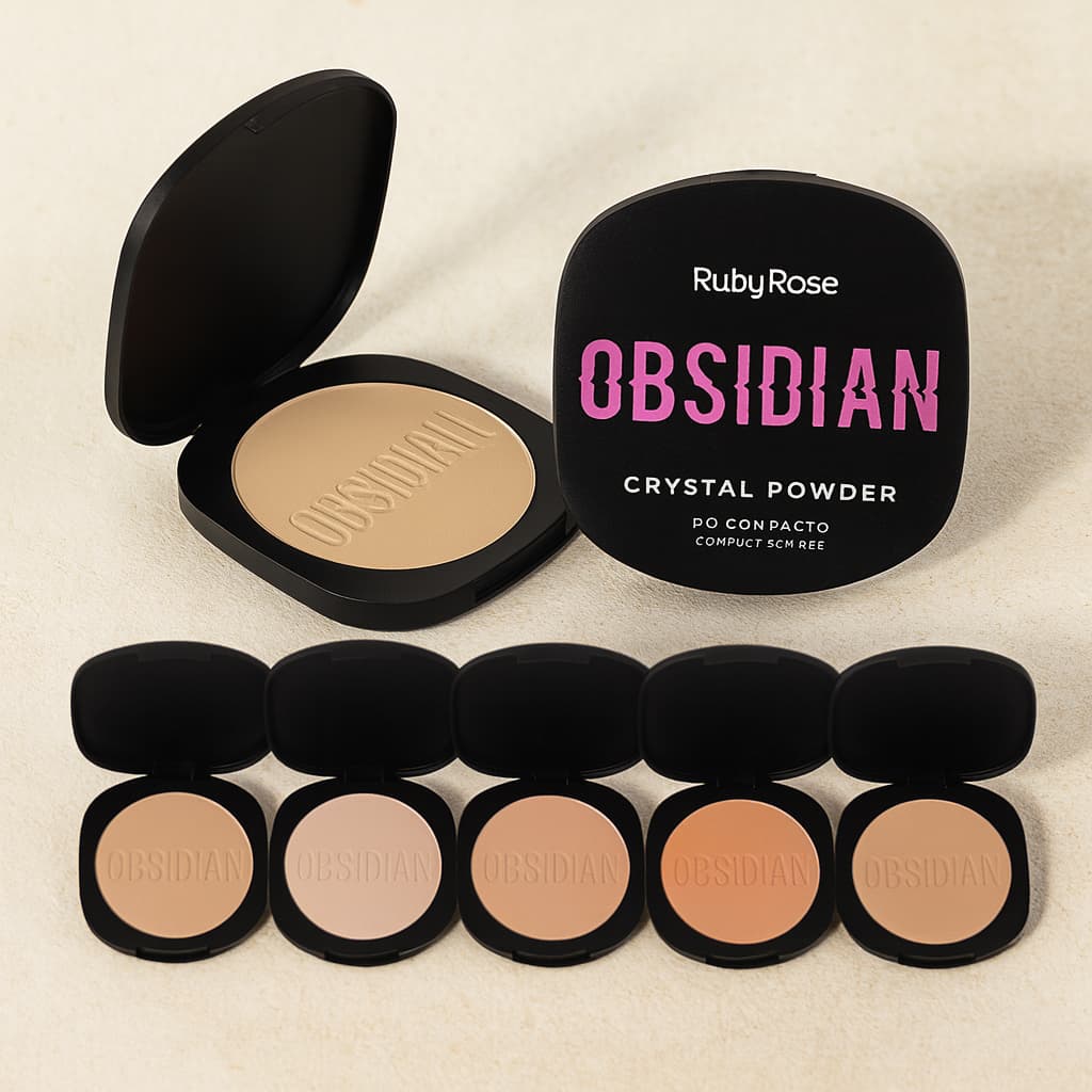 Pó Compacto Crystal Powder Coleção OBSIDIAN BY RUBY ROSE