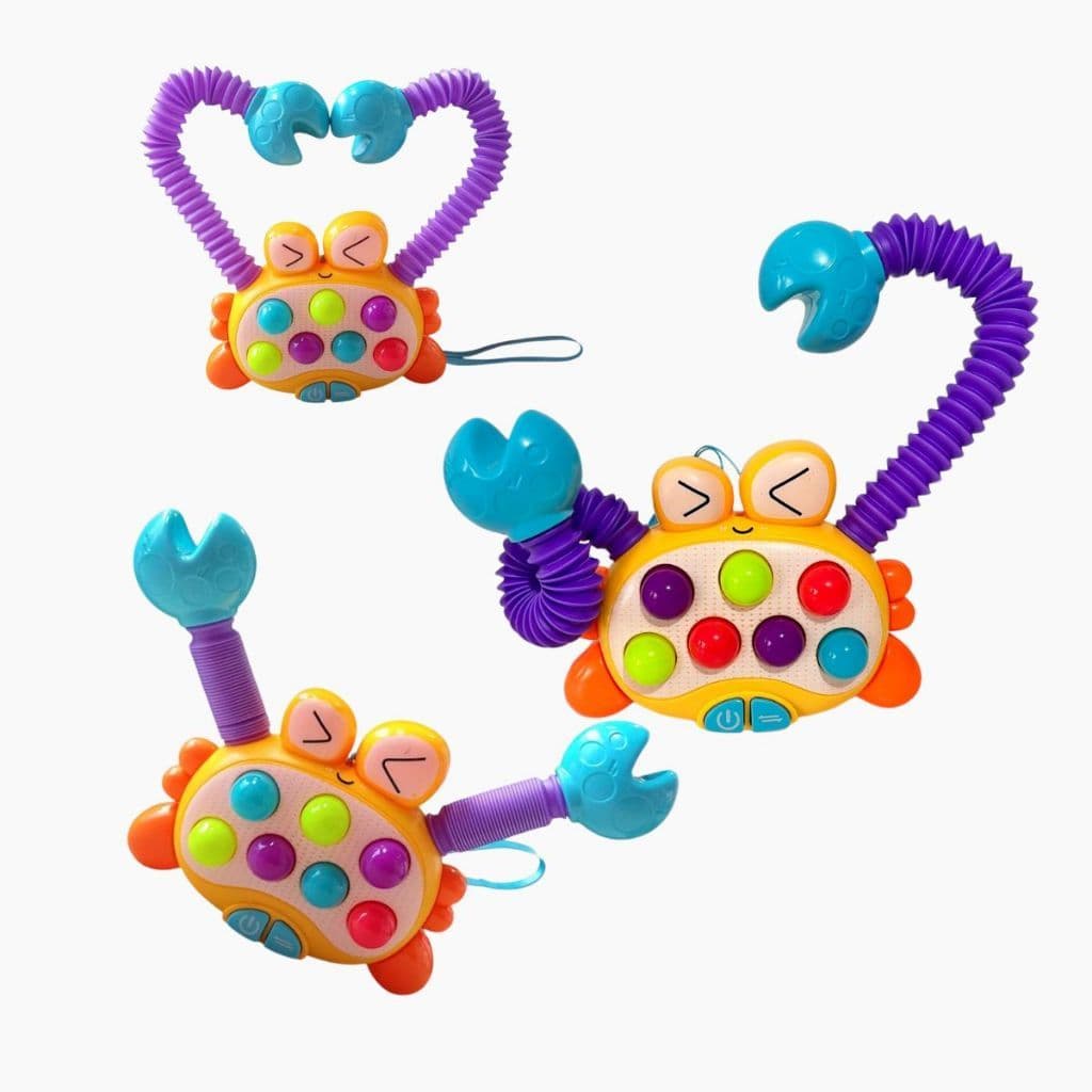 Kit 1/2/3 Caranguejo Estica E Puxa Pop IT Brinquedo Infantil Divertido Com Som E Luz