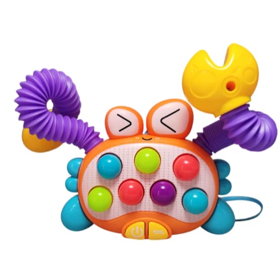 Kit 1/2/3 Caranguejo Estica E Puxa Pop IT Brinquedo Educativo Desenvolve Com Som E Luz
