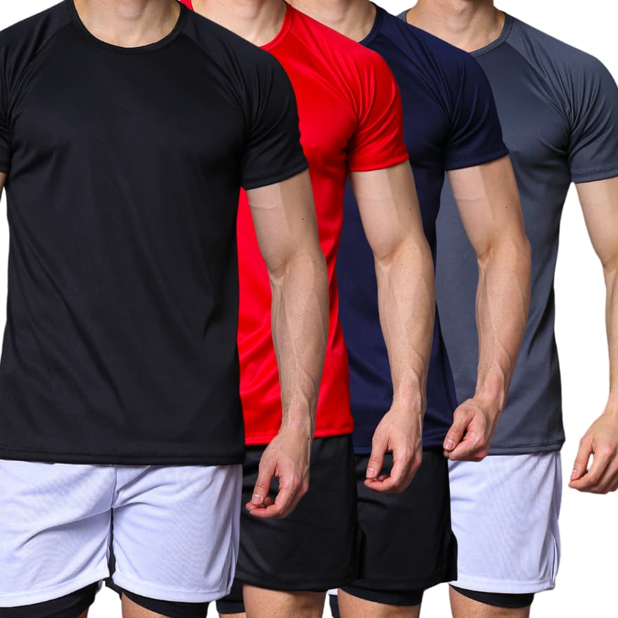Kit 4 Camisetas Dry Fit Masculina - Casual - Treino - Academia - Esportes - Exercícios - Corrida