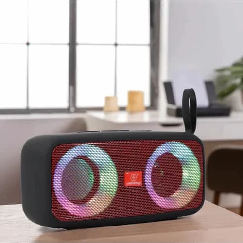 Caixa de som portátil Kapbom KA-8053 30W Bluetooth USB FM LED colorido 5 horas preto\azul\vermelho